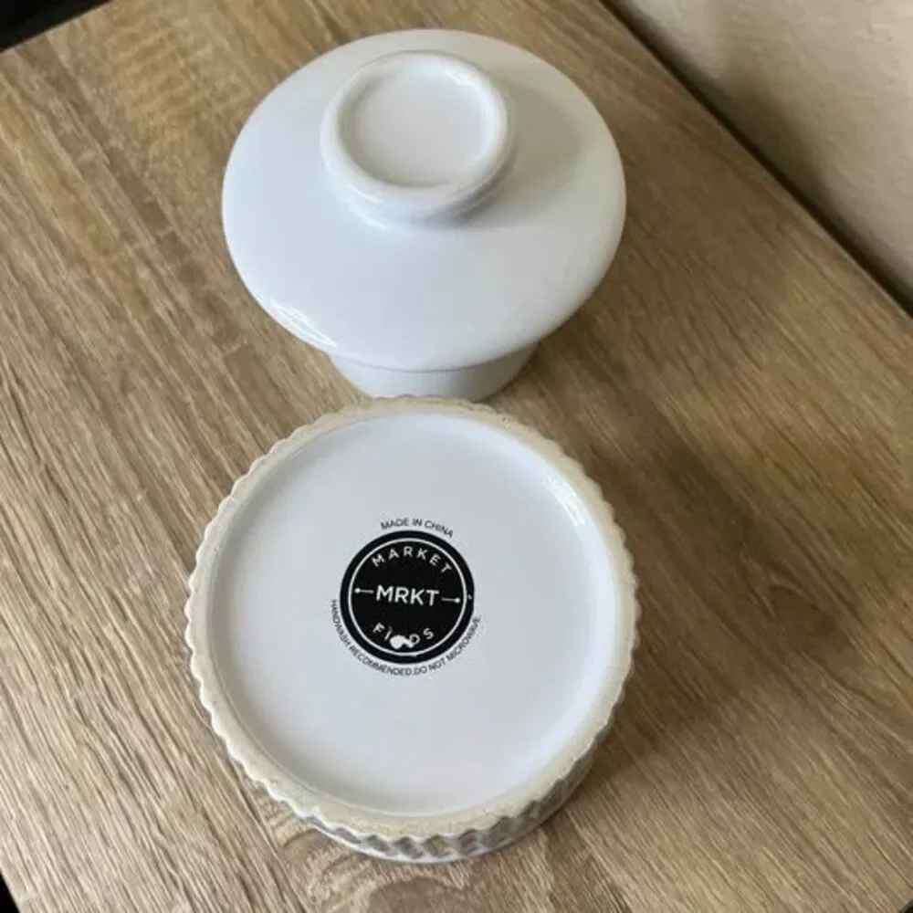 Market Finds Ceramic Butter Bell, White Textured Cottage core Kitchen
